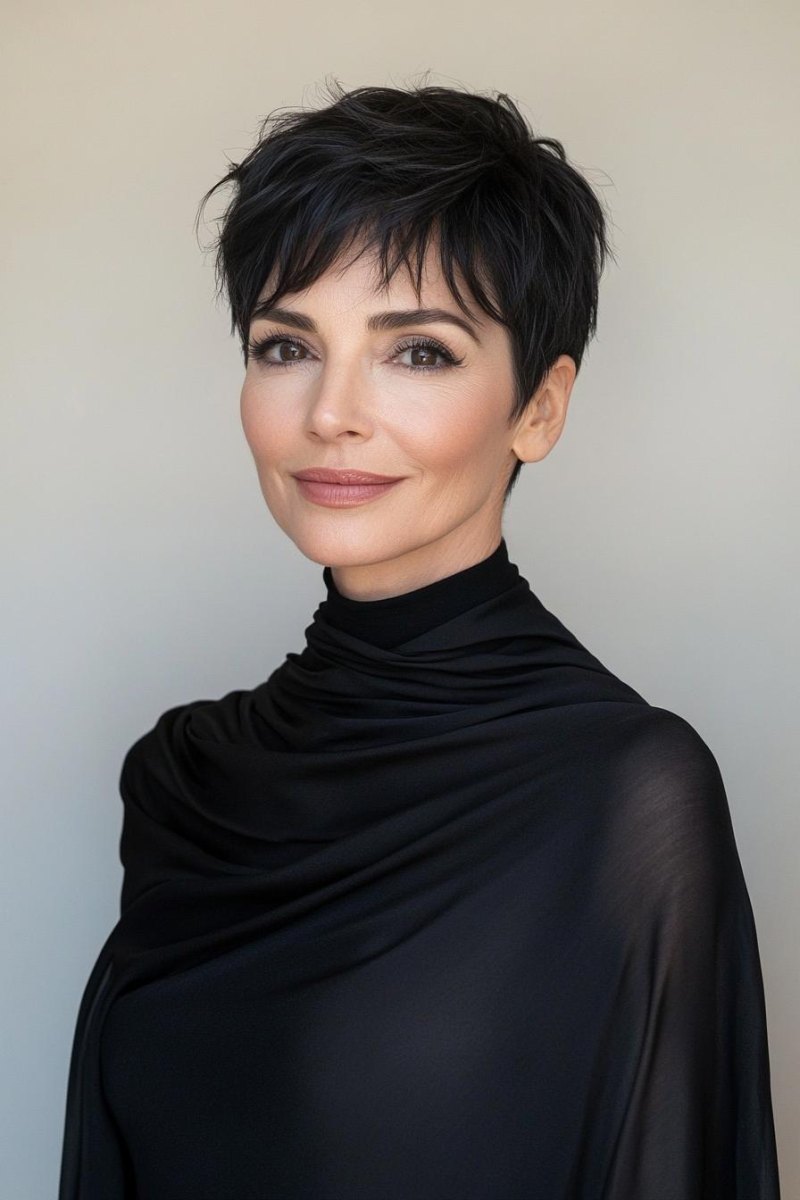 Dunkler eleganter Pixie Cut