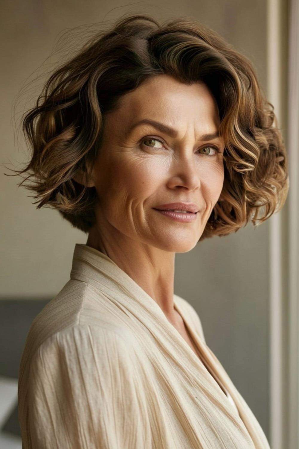 Elegante Locken im Profil