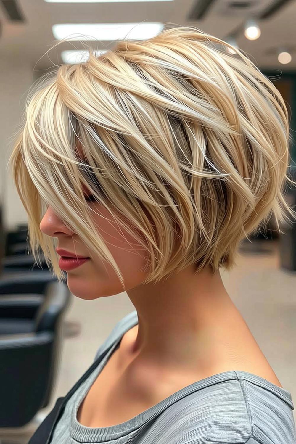 Blonde Schichten im Salon