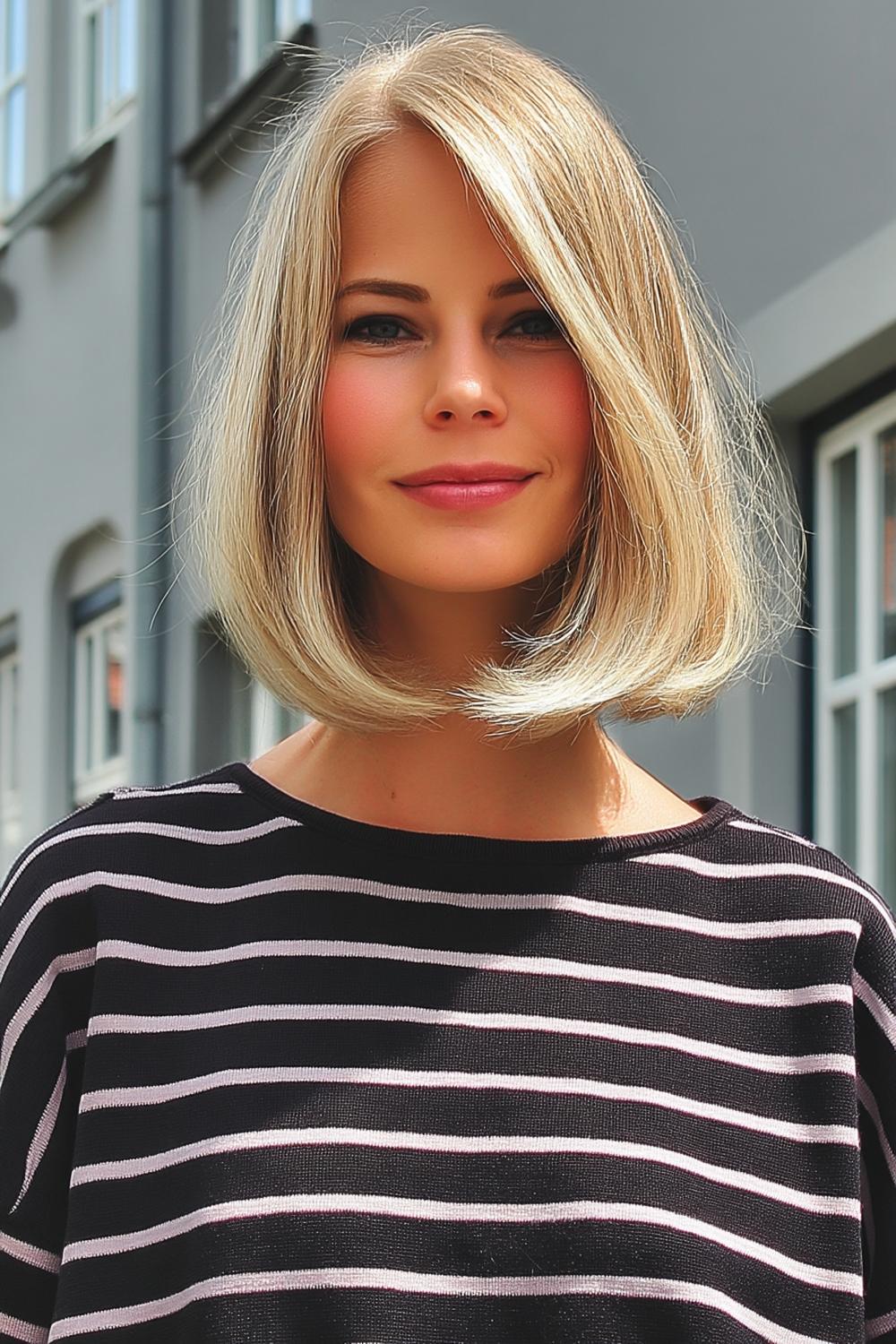 Blonde Wellen in Streifen