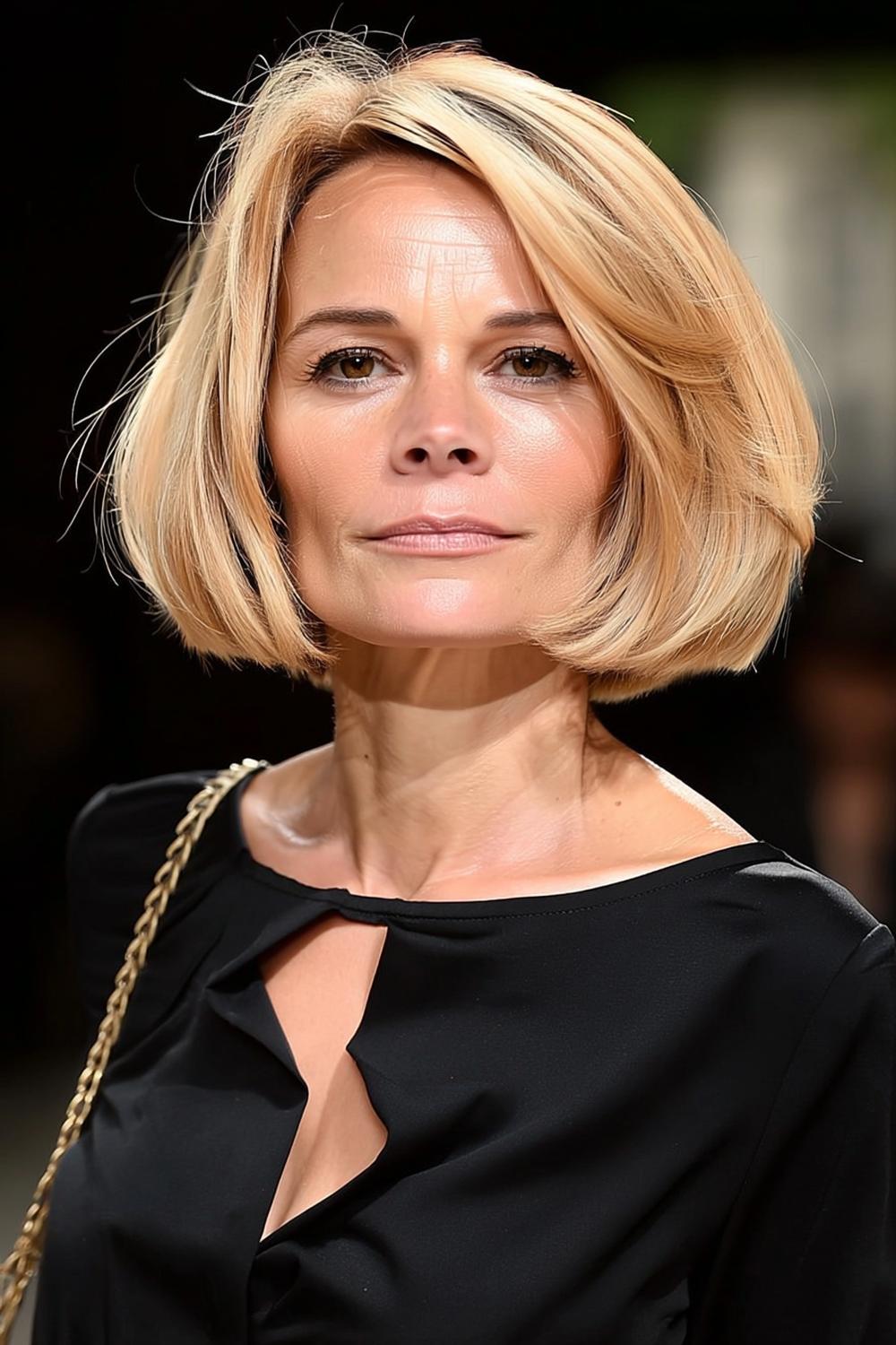 Goldener Bob mit Kette