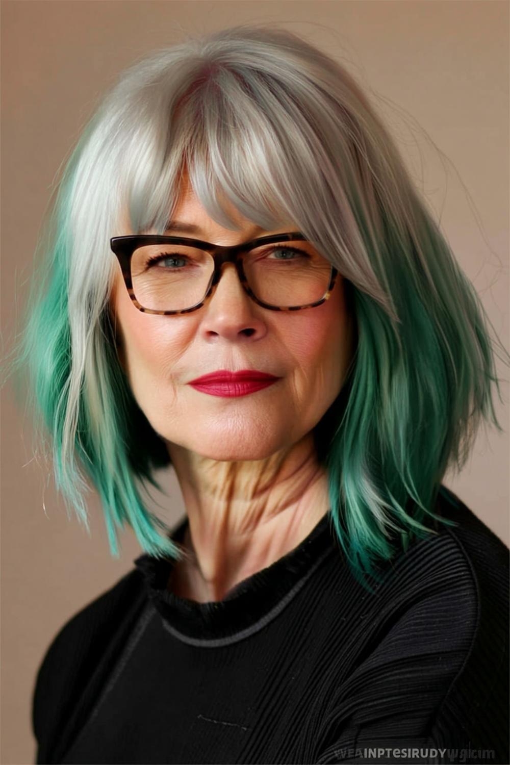 Kurzhaarschnitt mit Brille elegant