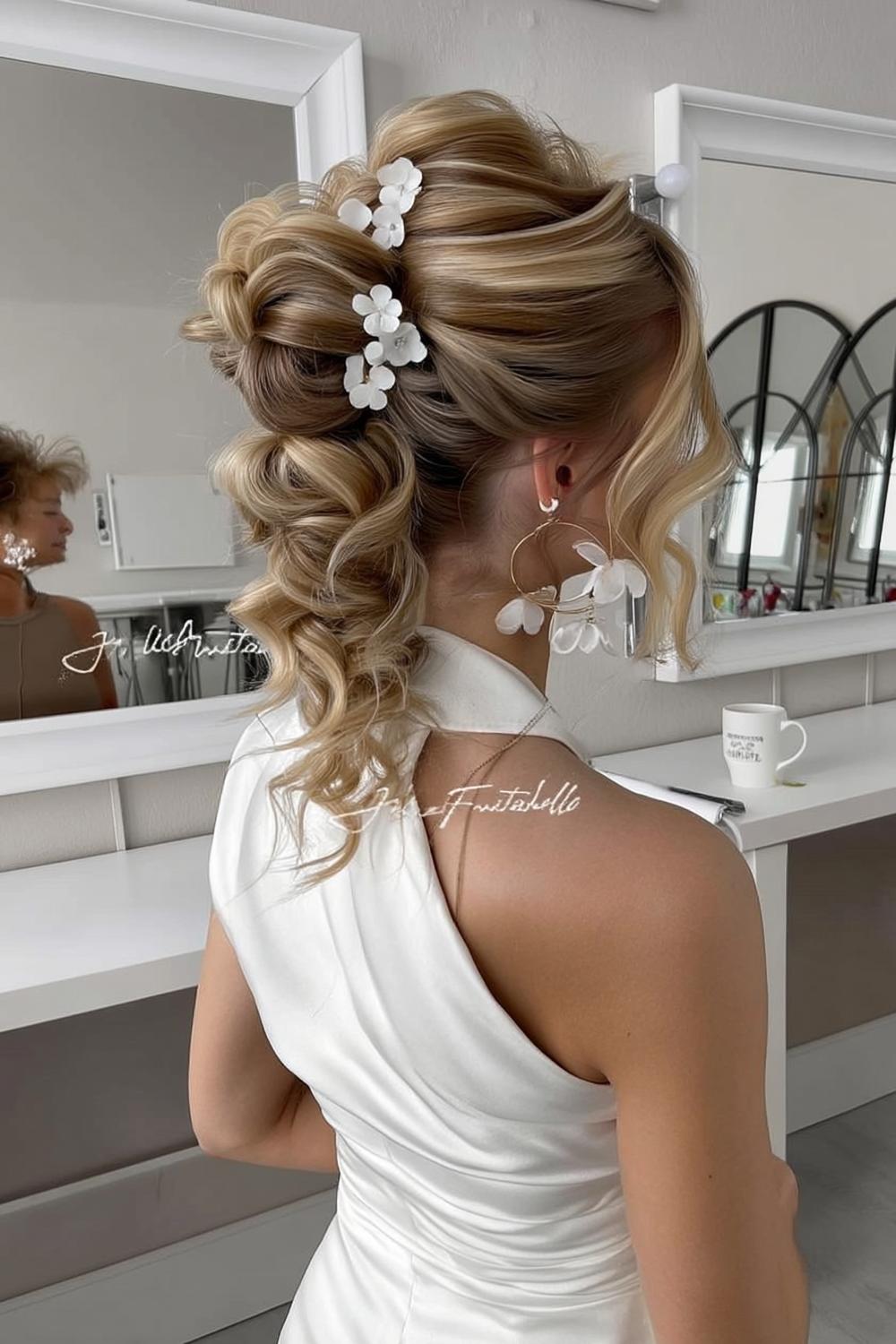 Romantischer Blüten-Chignon