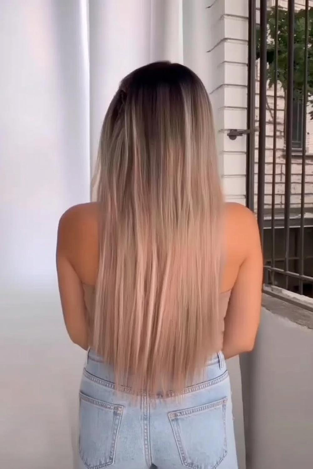 Glatte Haare Transformation