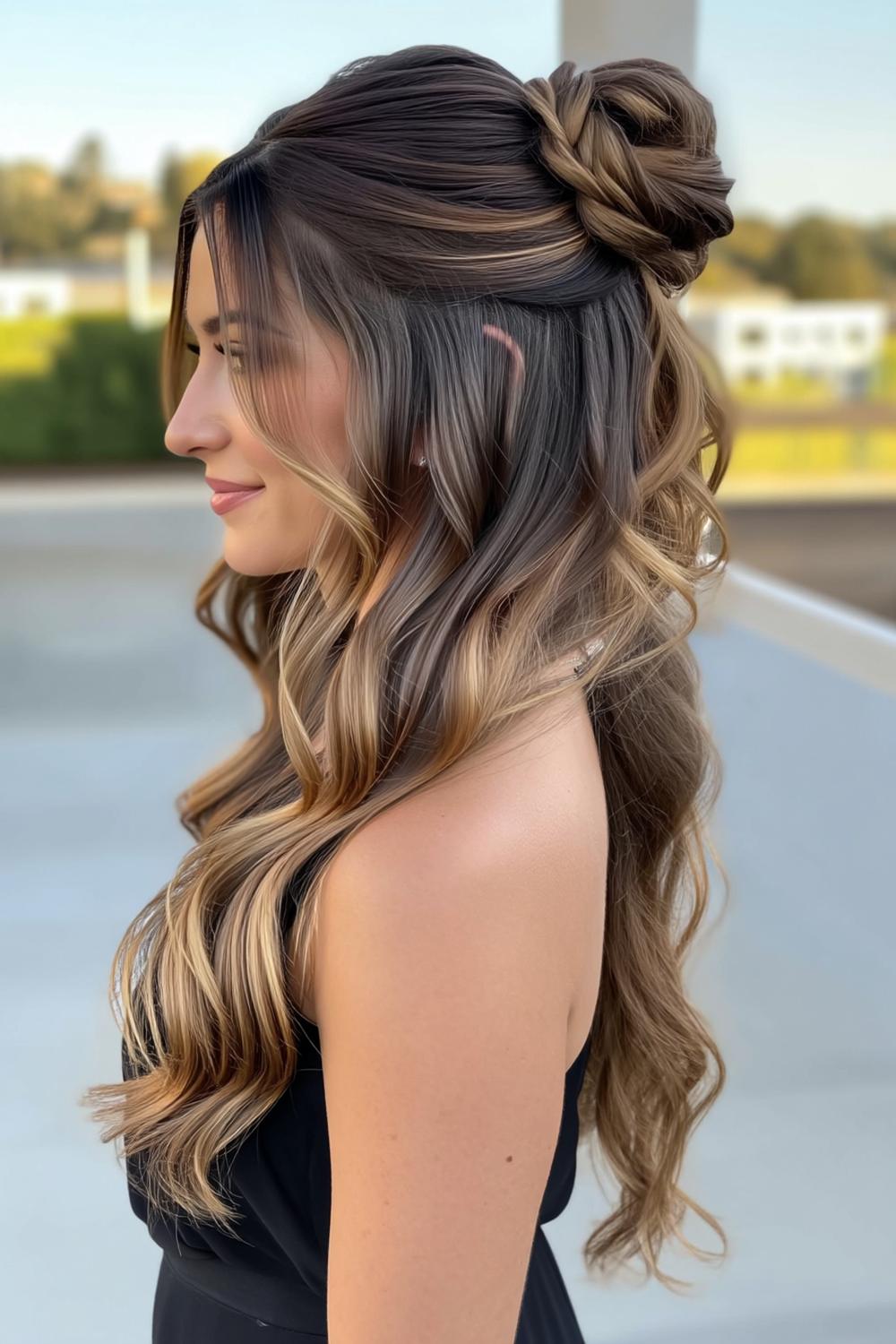 Seitlicher Locken-Zopf