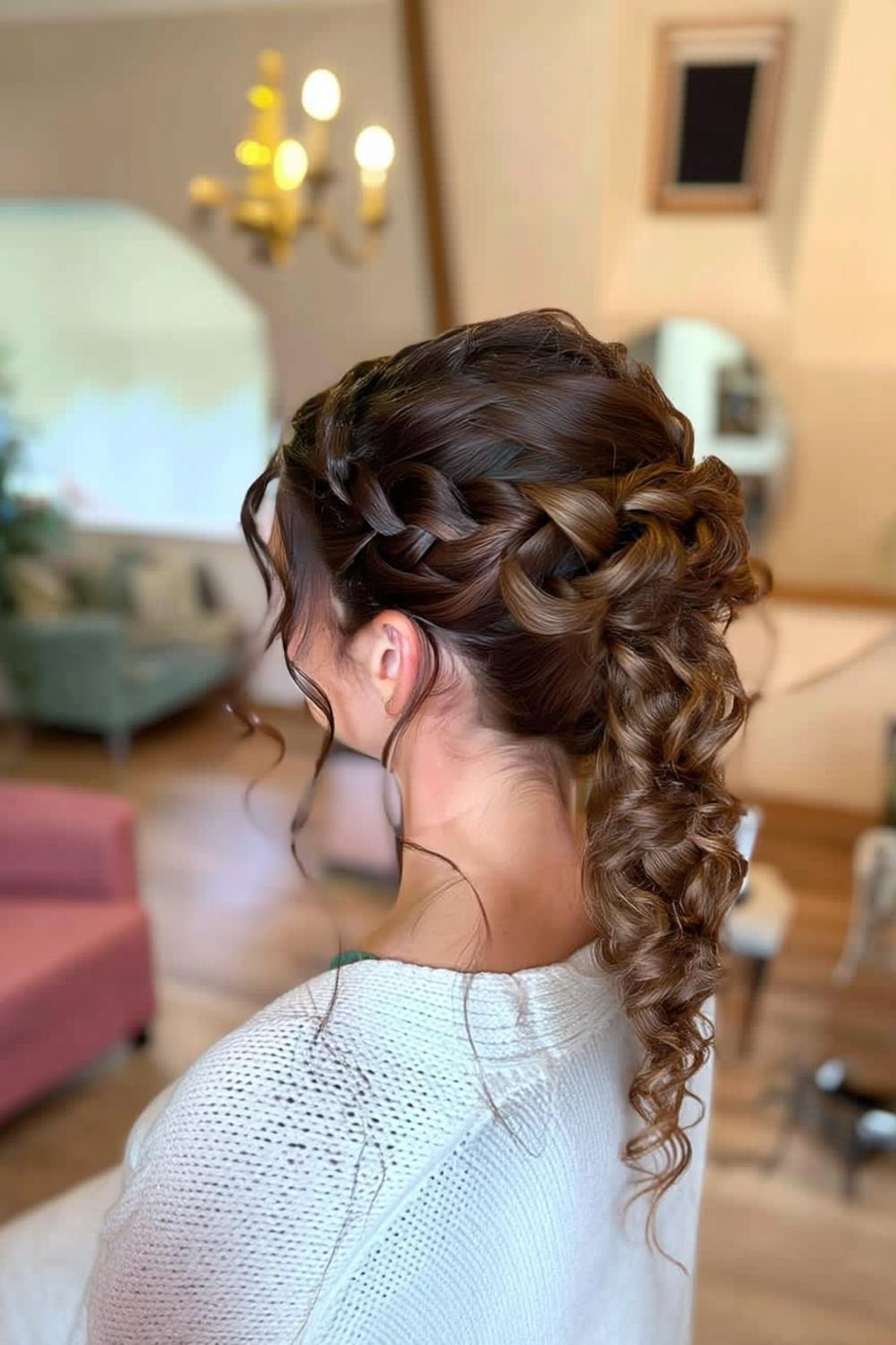 Seitlicher Locken-Zopf