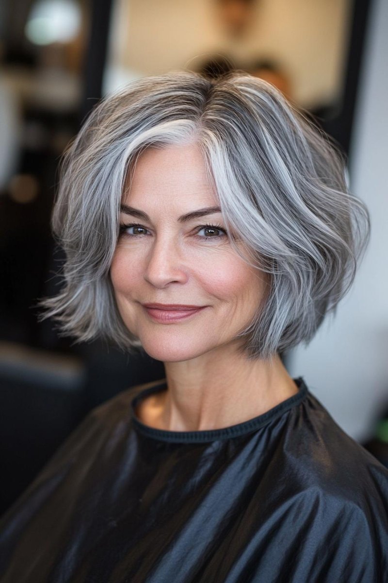 Natürlicher Grau Look Bob