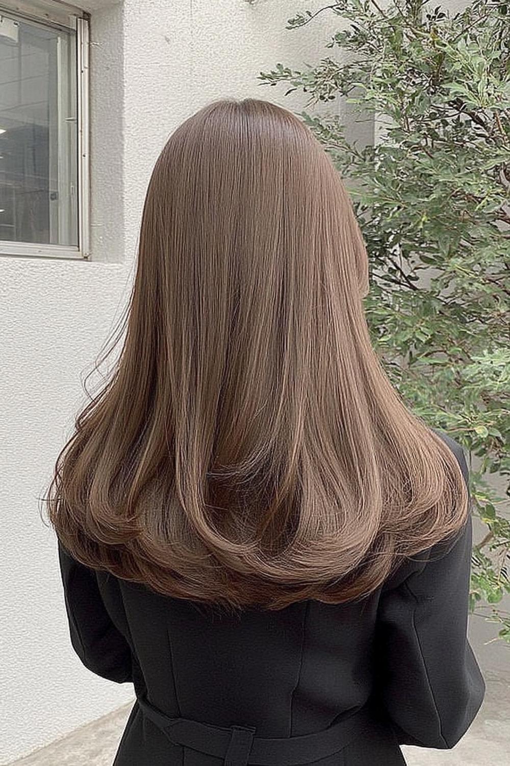 Brustlange Traumhaare Rückansicht
