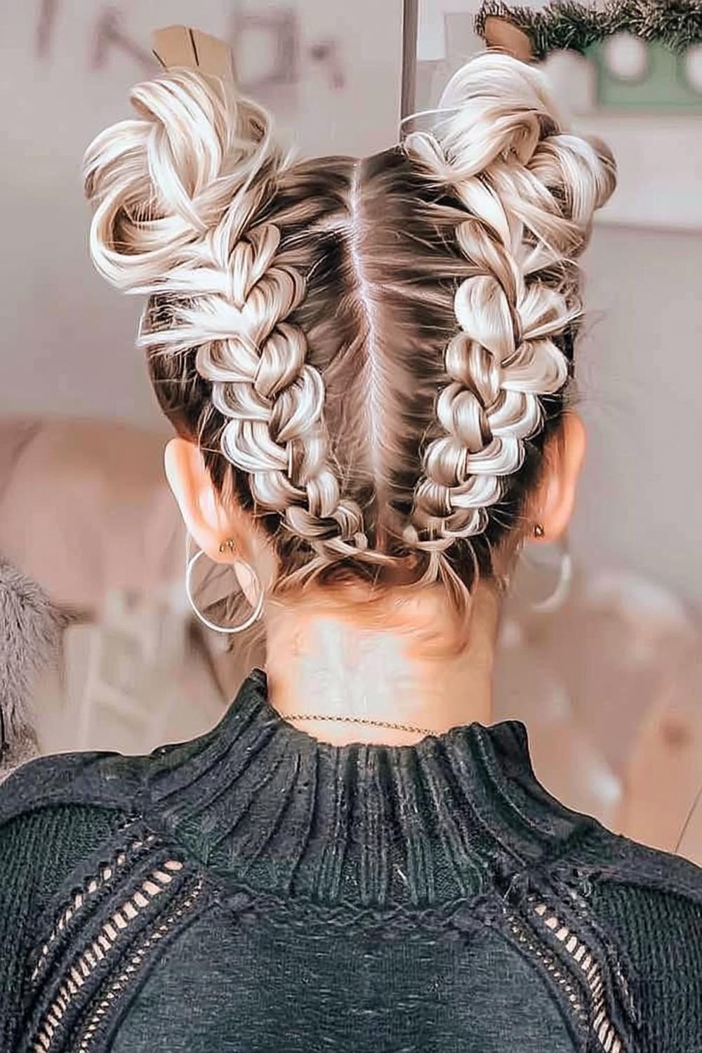 5. Crown Braids mit Zickzack-Scheitel für for hairstyles braids ideas ideas