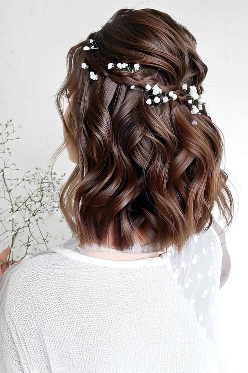 6. Romantischer Low Chignon mit Perlenpins für for hairstyles for short hair for wedding ideas