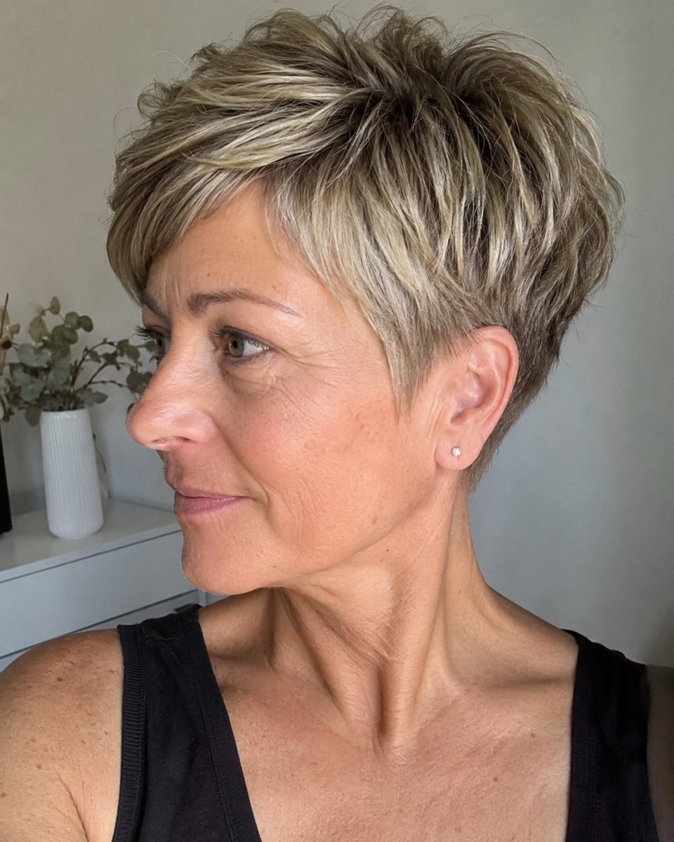 Eleganter Pixie Cut Styling ab 50