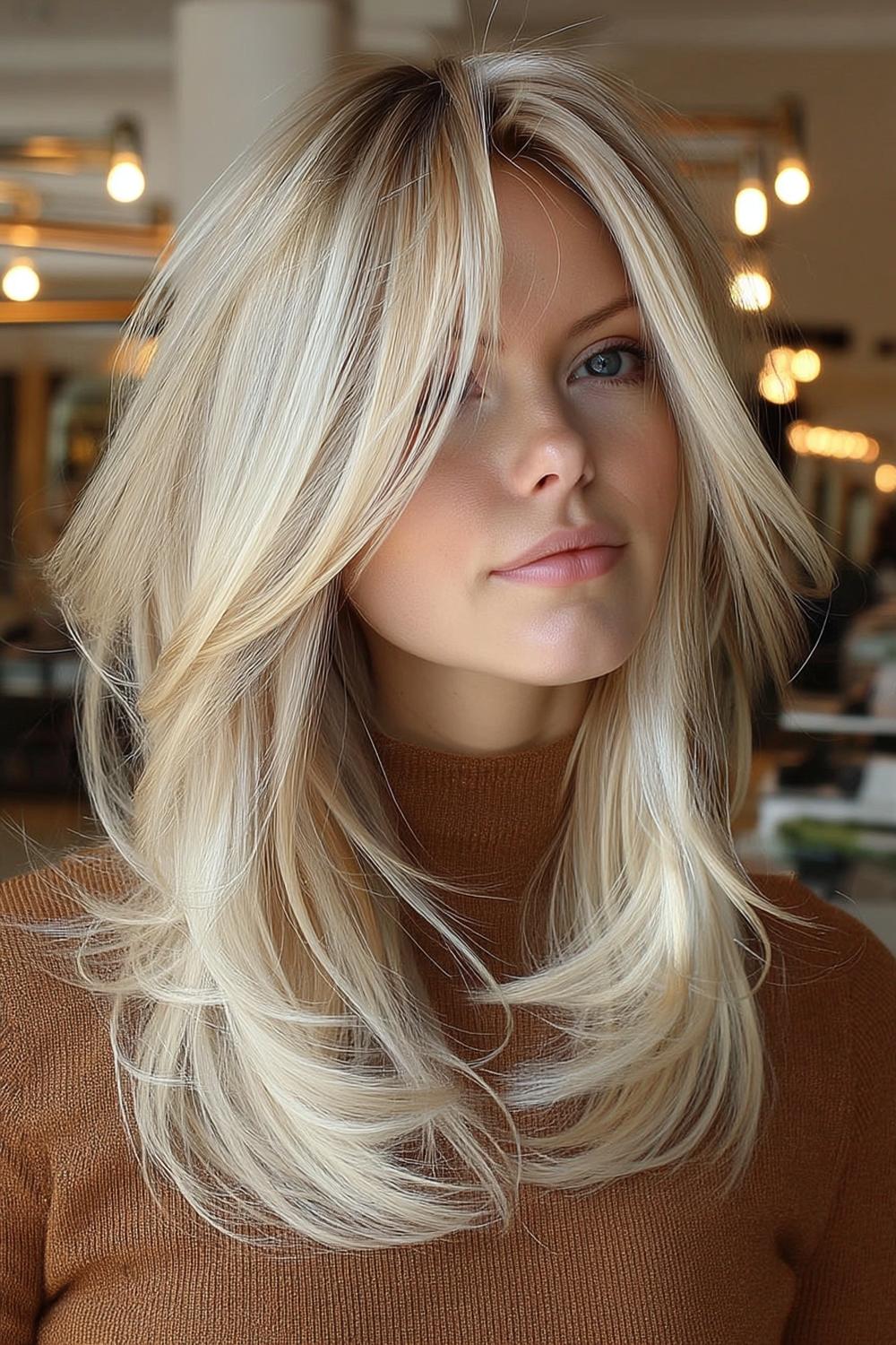 Platinblonde Wellen