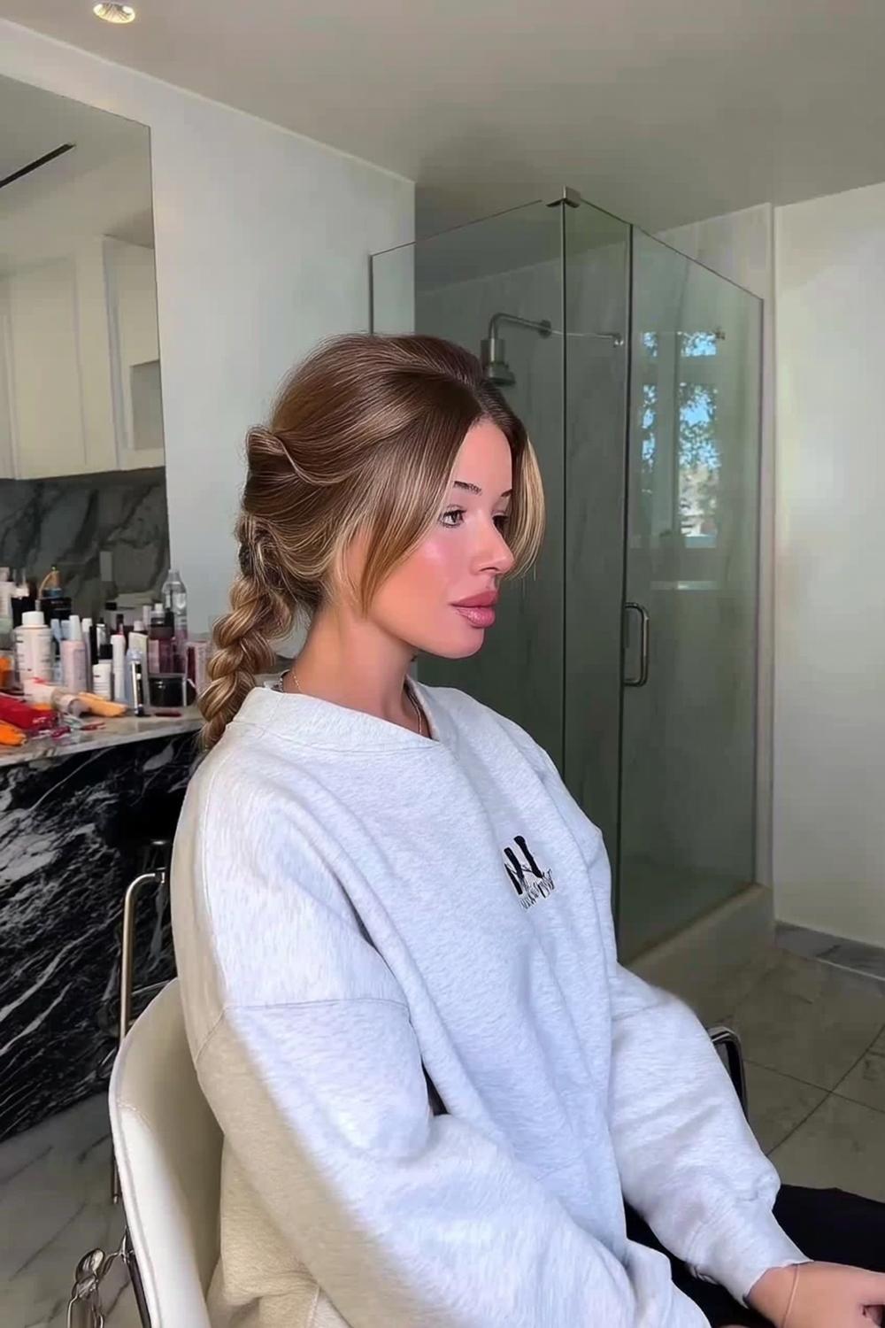 Lockerer Seitenzopf Look