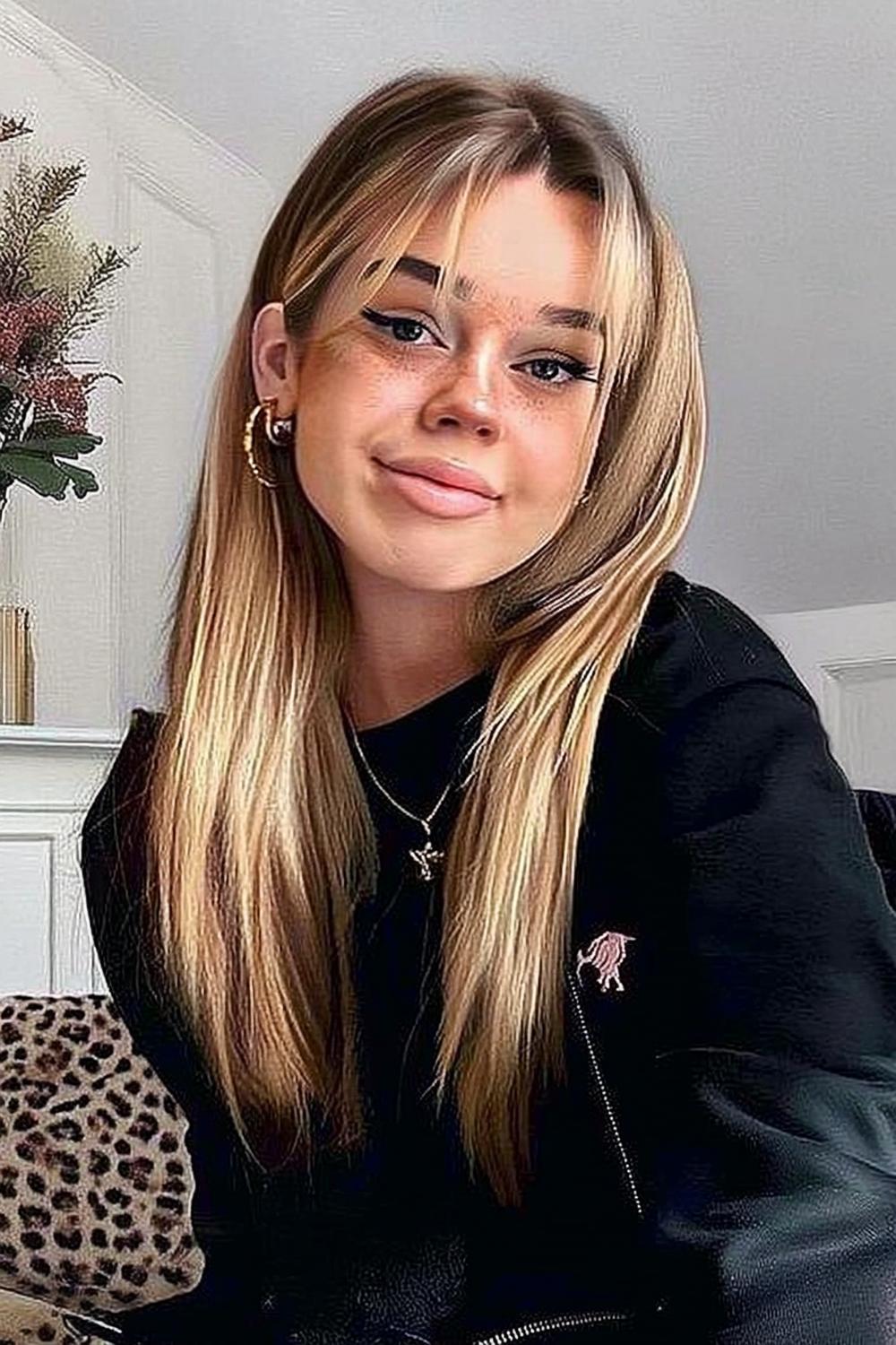 Lässiger Blonde Bob mit Pony