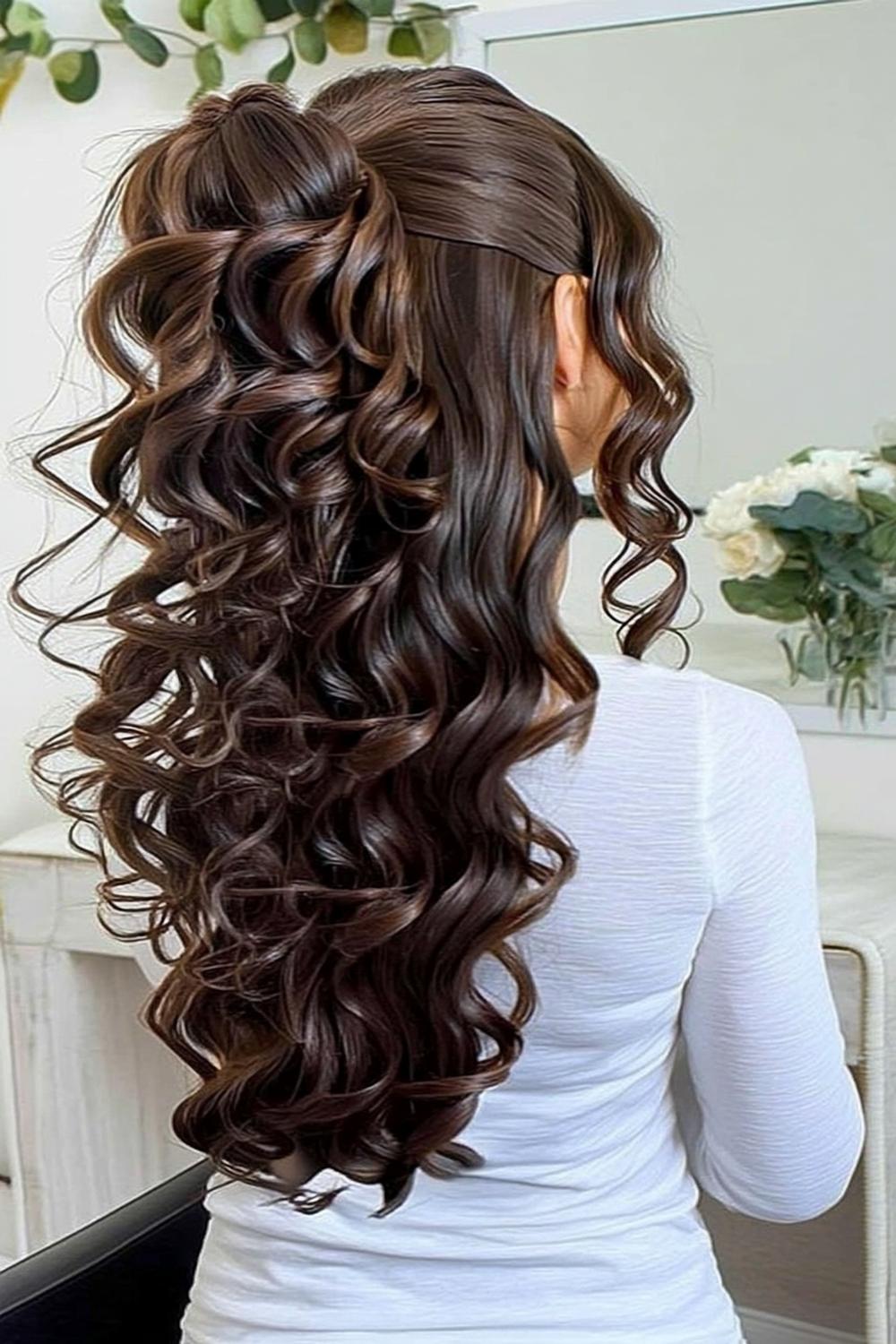 Eleganter Locken-Pferdeschwanz