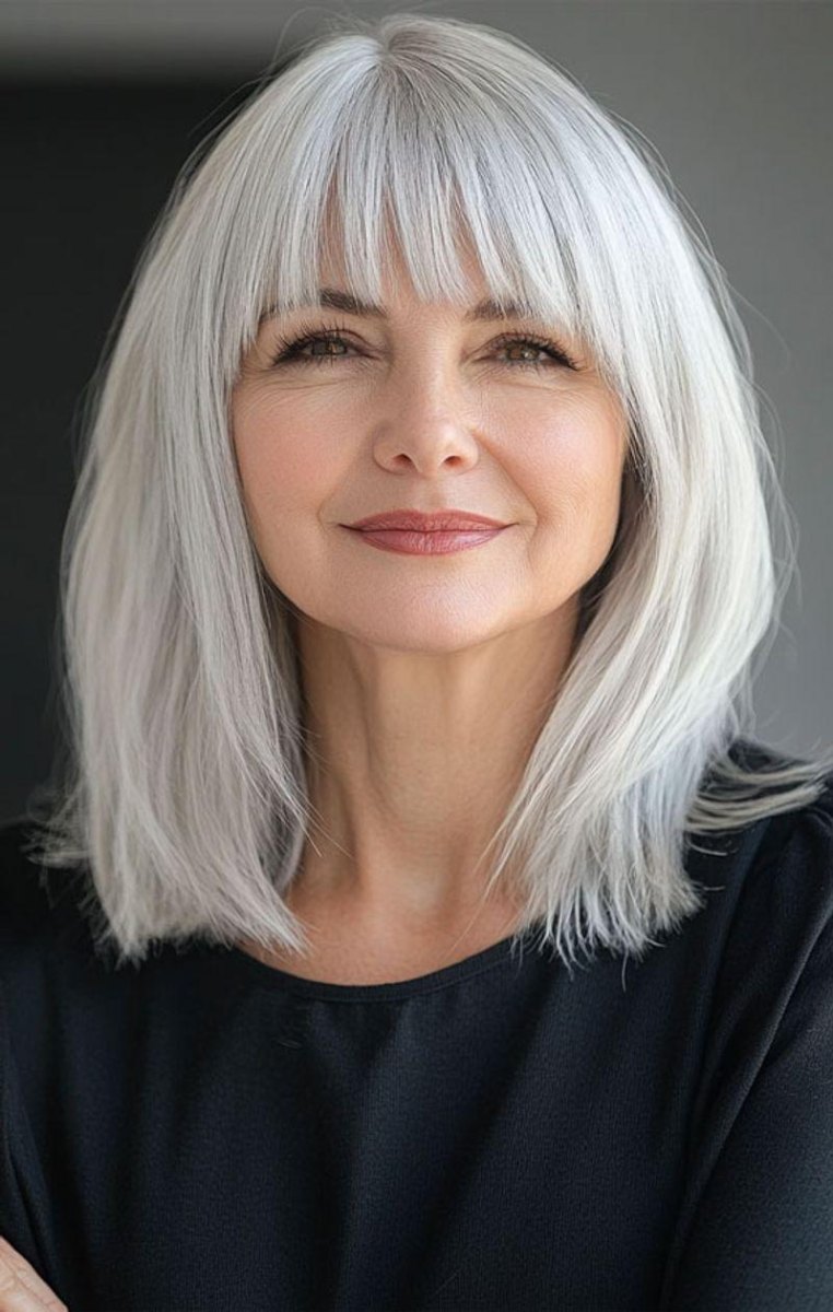 Long Bob mit Pony ab 50