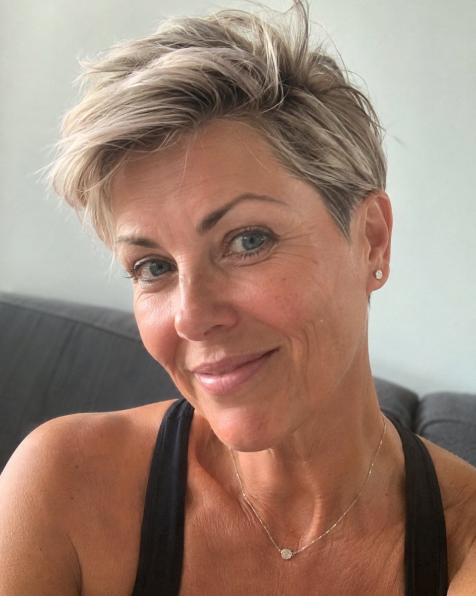 Pixie Cut mit längerem Deckhaar