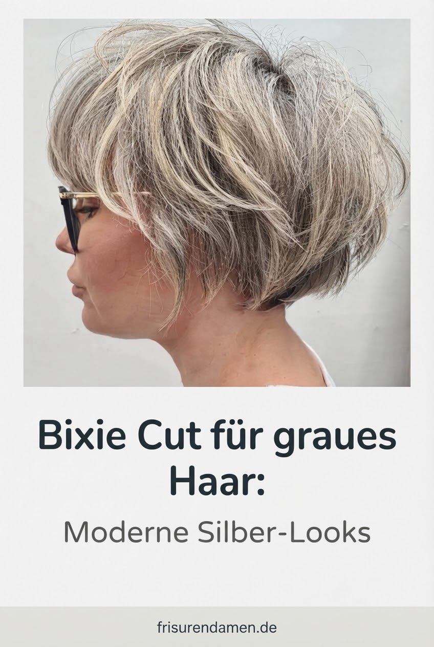 Bixie Cut für graues Haar: Moderne Silber-Looks