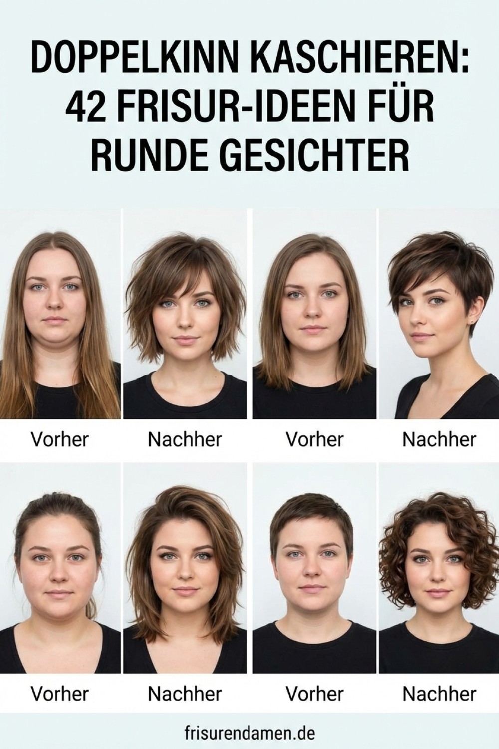 Doppelkinn Frisuren Rundes Gesicht Vorher Nachher 42 Ideen Für Schmeichelnde Styles