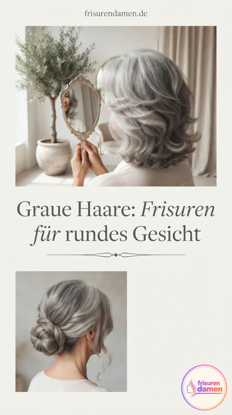 Graue Haare: Frisuren für rundes Gesicht