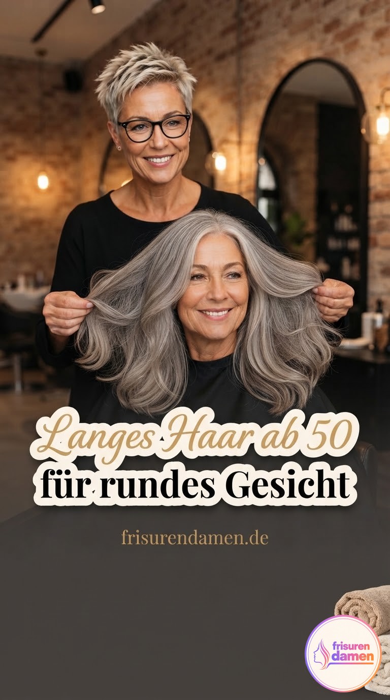 Langes Haar ab 50 für rundes Gesicht