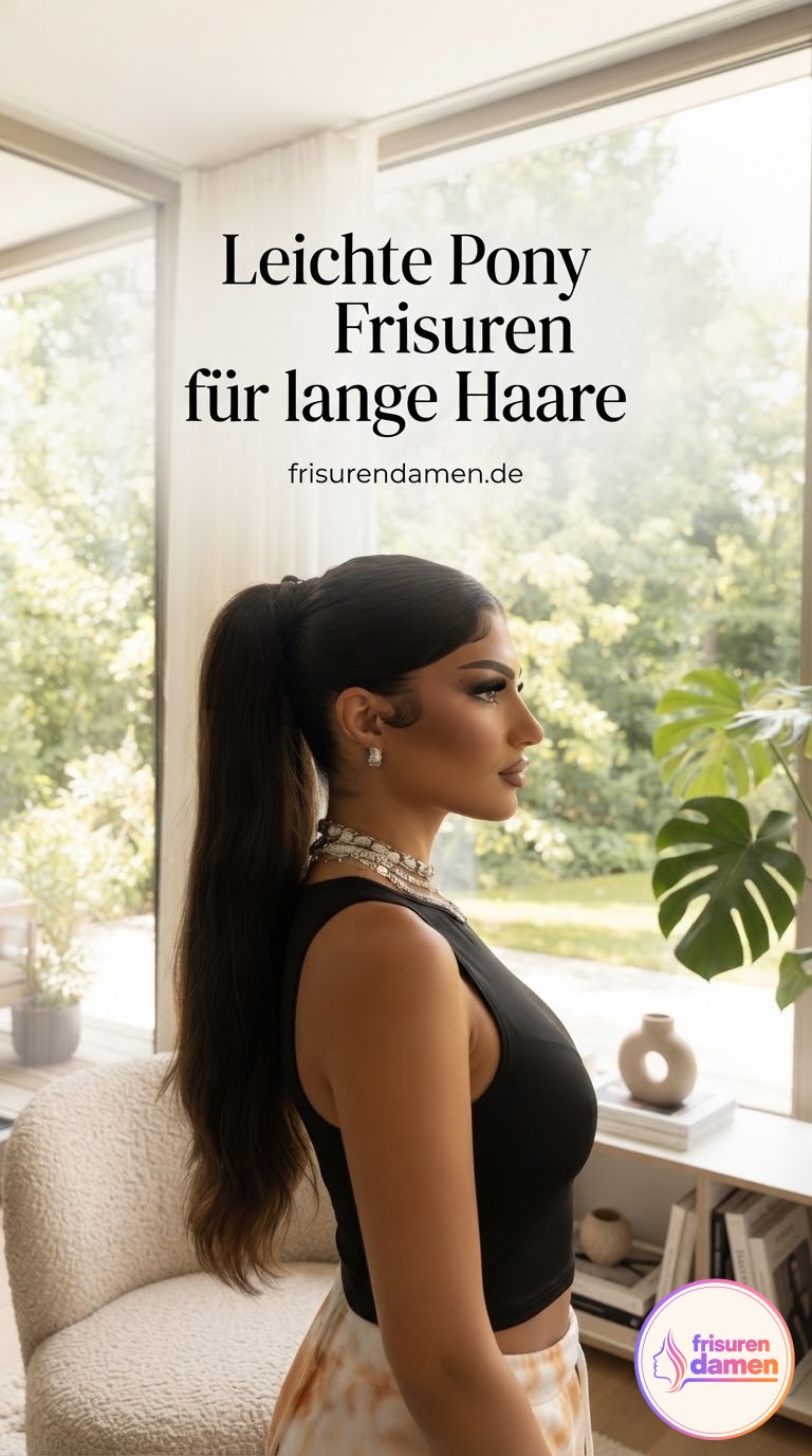 Leichte Pony Frisuren für lange Haare