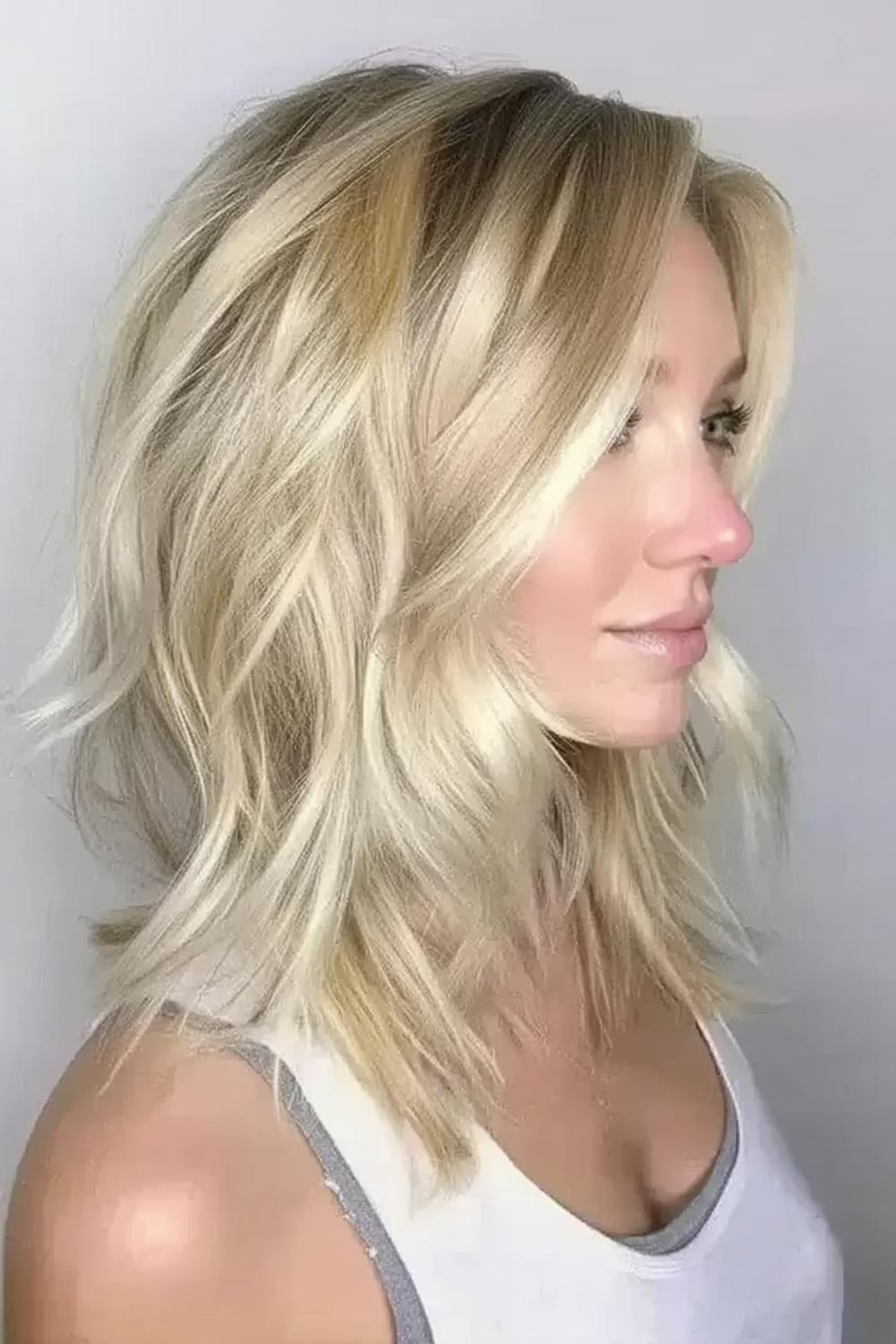 Blonde Wellen im Profil