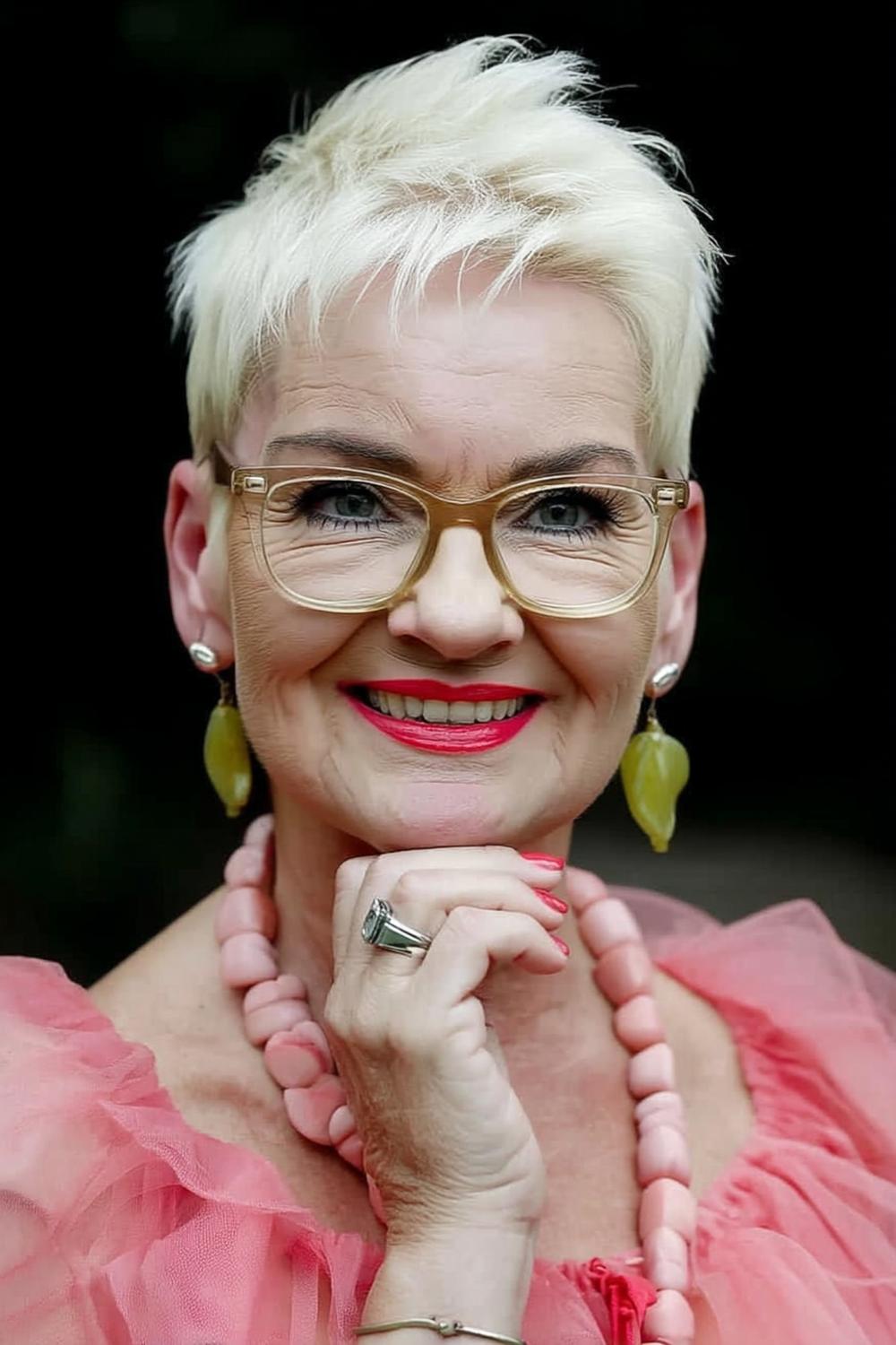 Platinblond mit Rosa