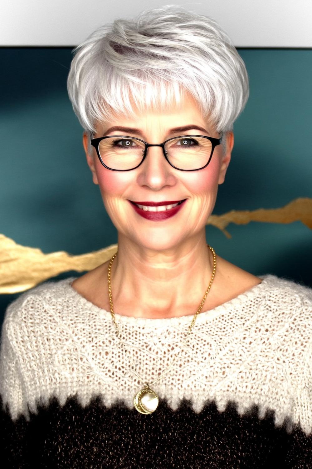 Silberner Pixie mit Brille