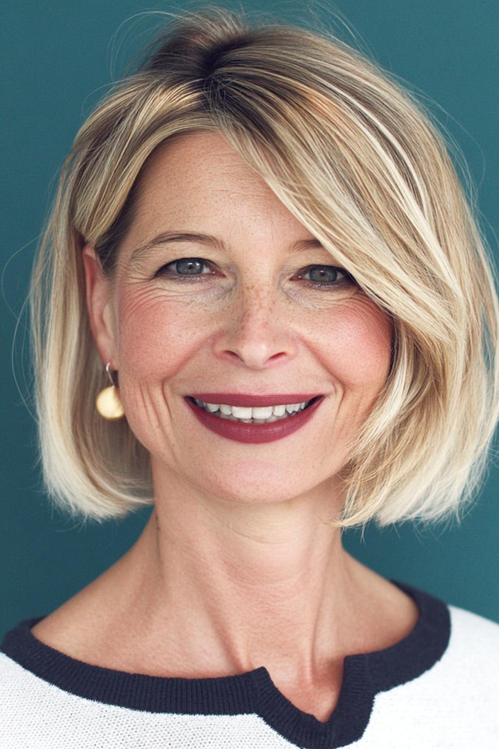 Strahlender Blonde Bob