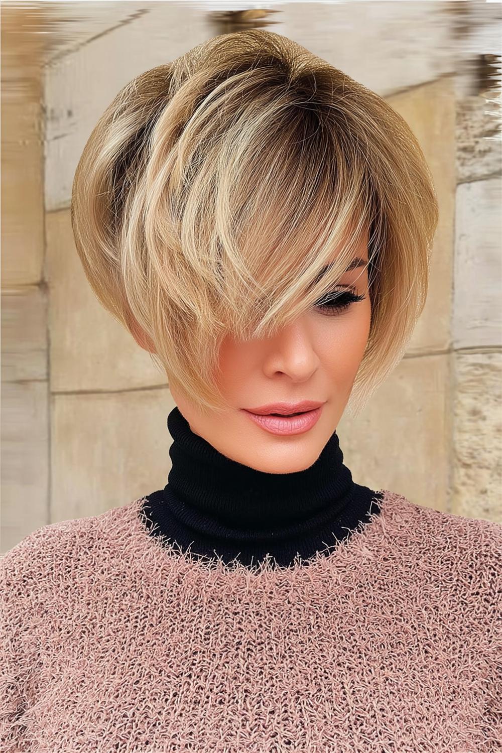 Asymmetrische blonde Eleganz