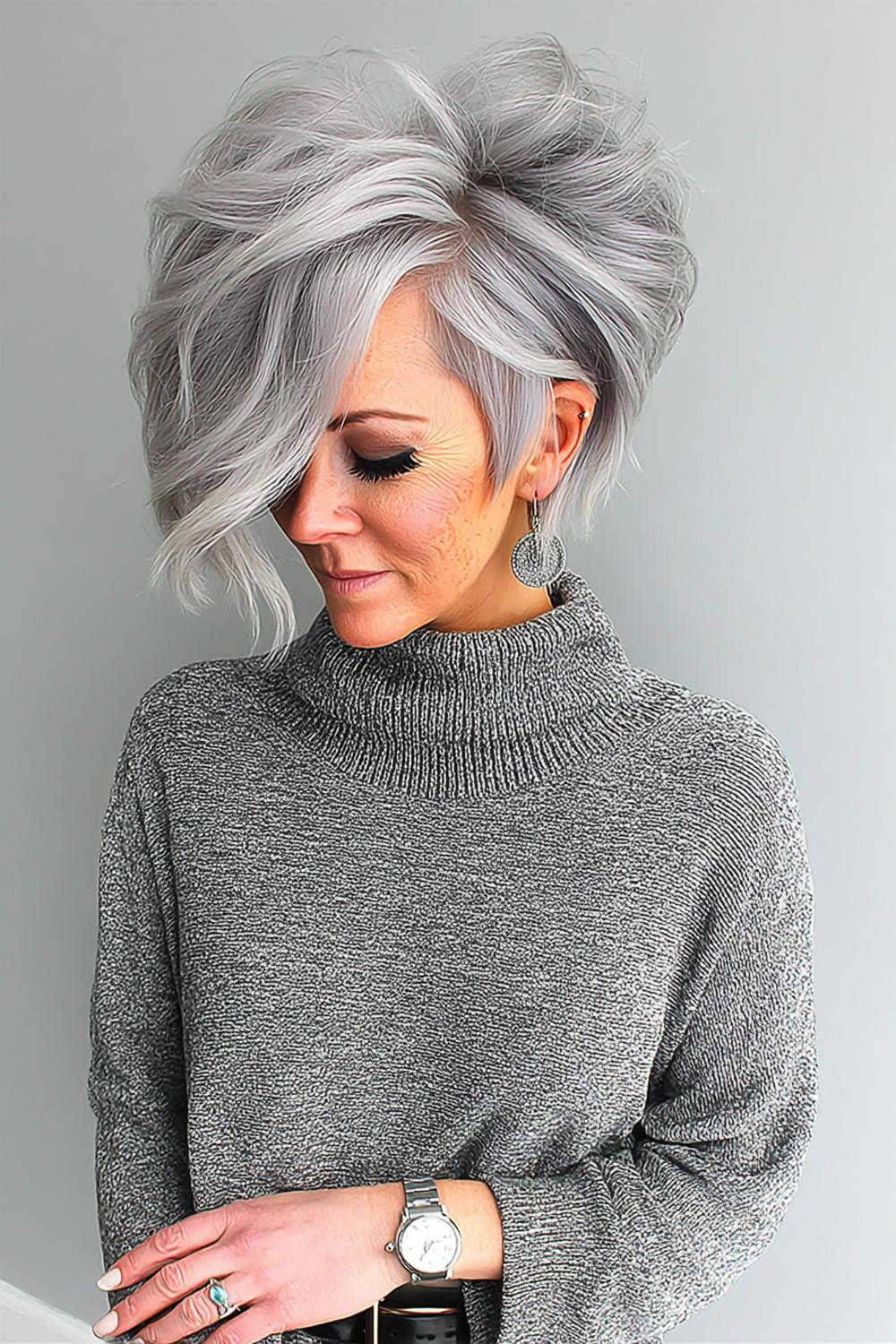 Asymmetrische graue Eleganz