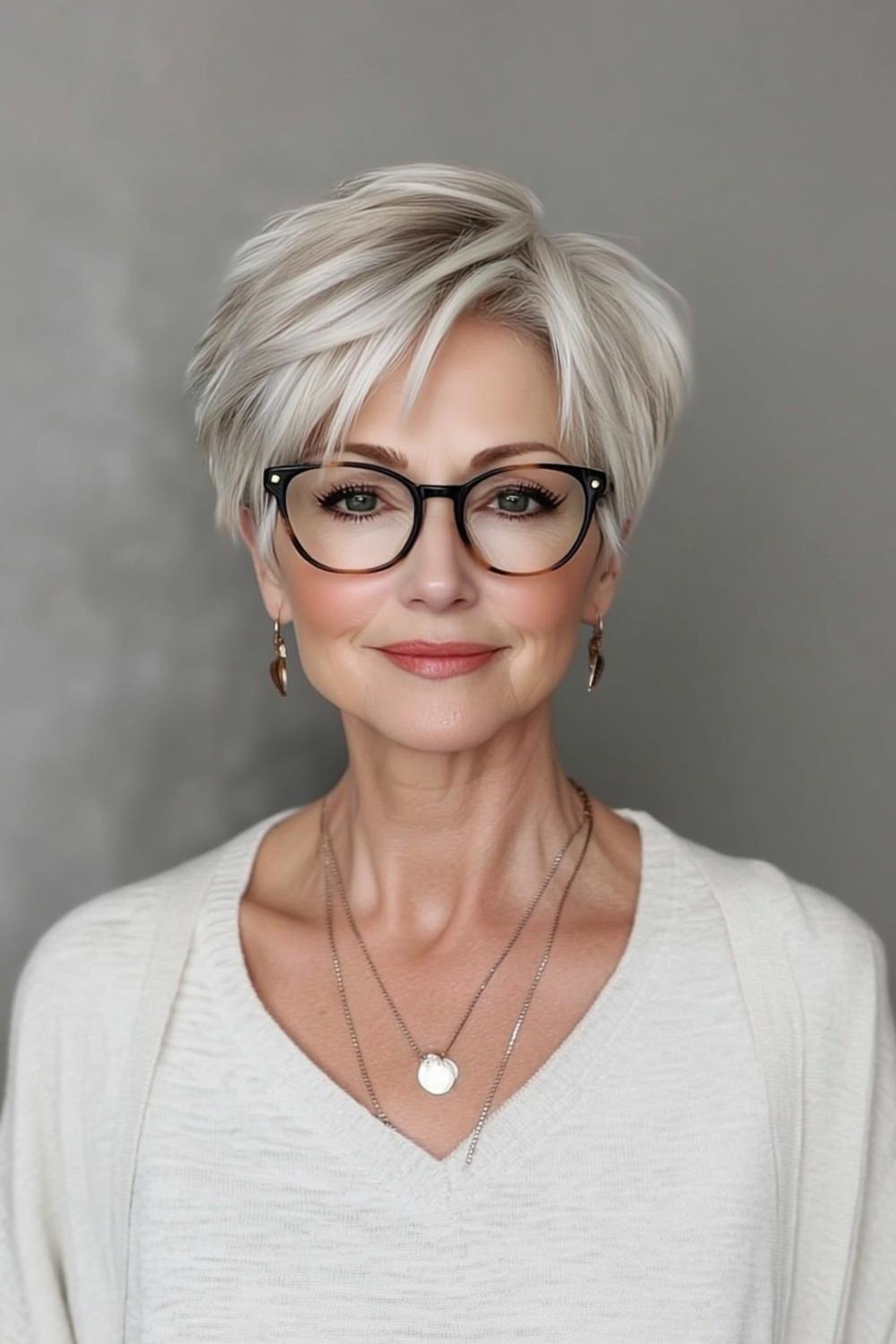 Intellektueller Look mit Brille