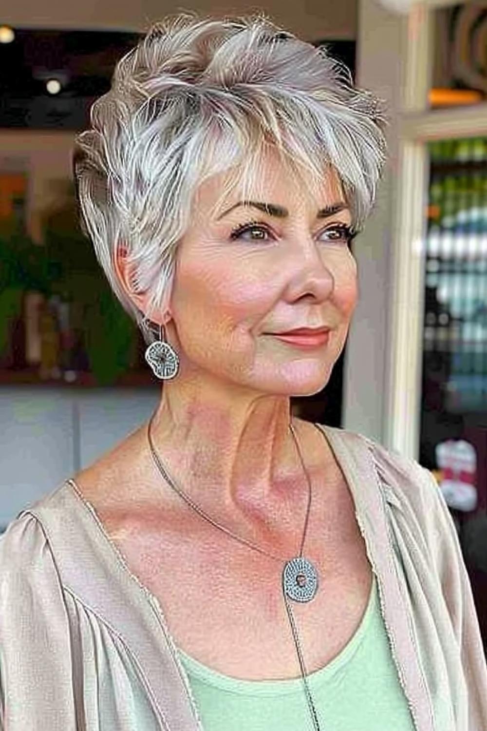 Violette Eleganz mit Kette
