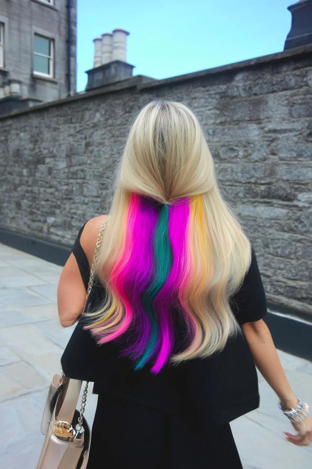 Blonde Zöpfe mit Farbe