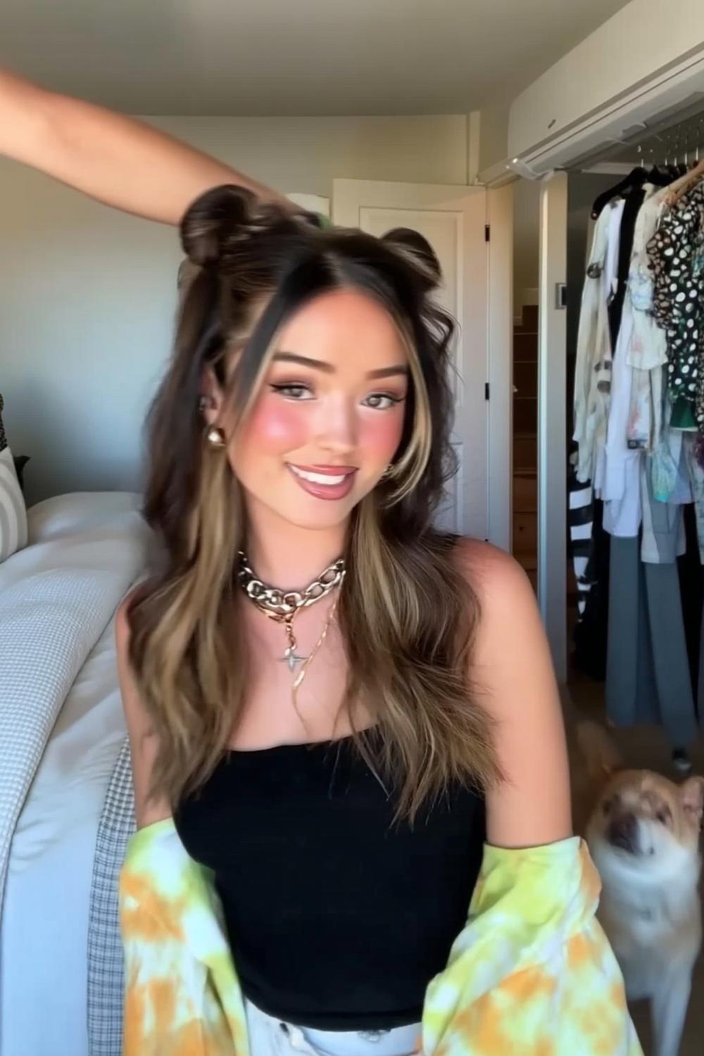 Half-Up Space Buns