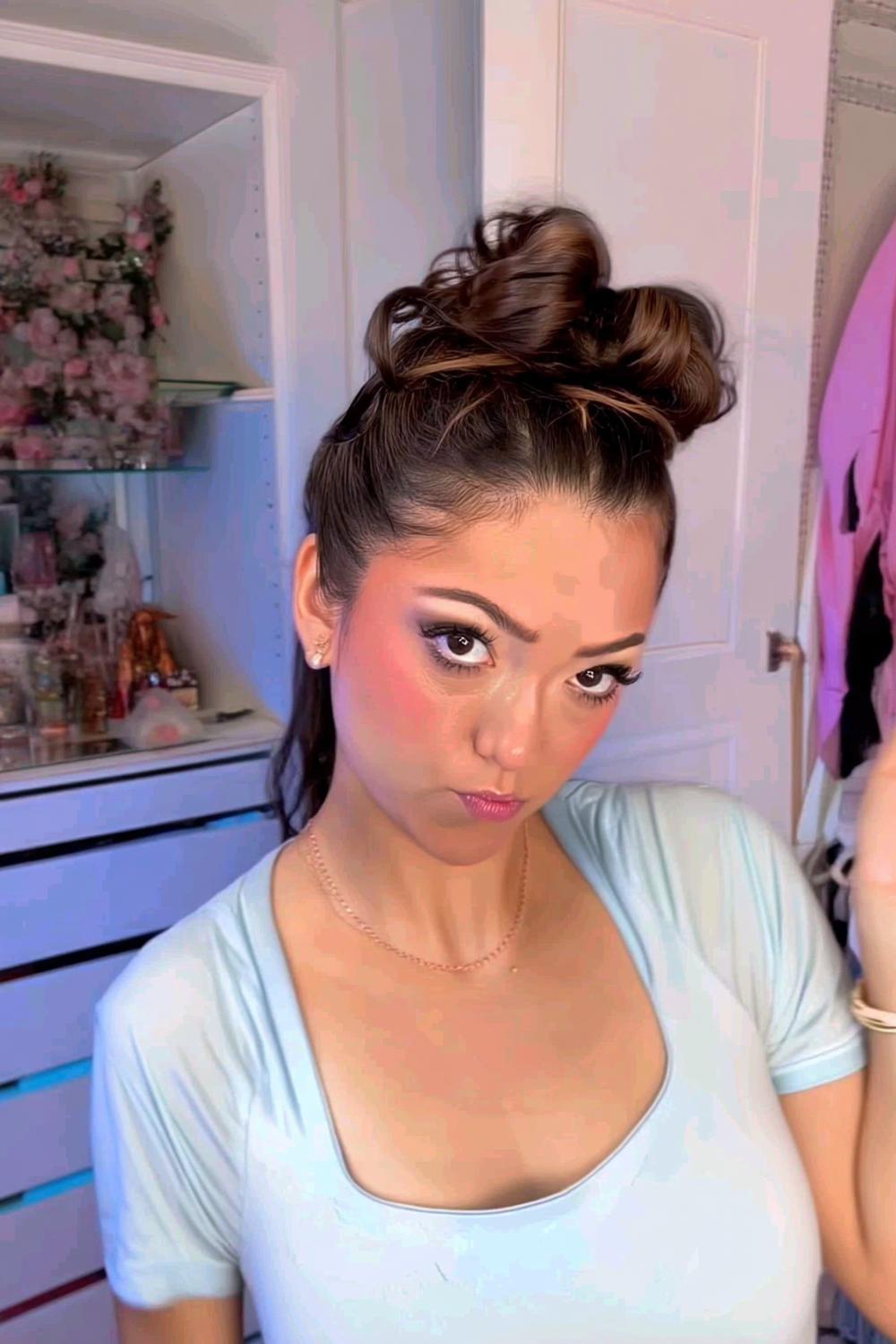 Voluminöser Messy Bun
