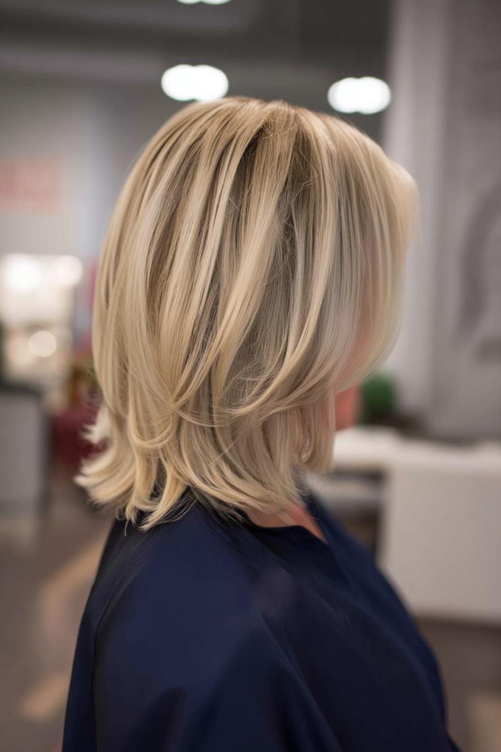 Blonde Stufen mit Bewegung