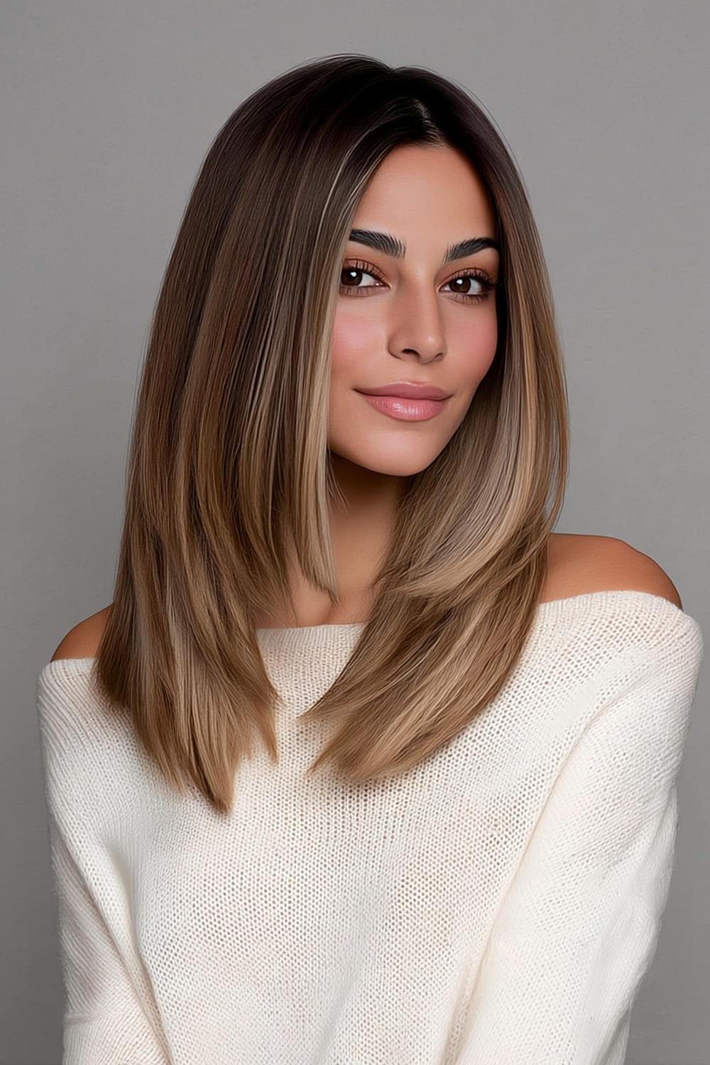 Sanfte Stufen mit Balayage