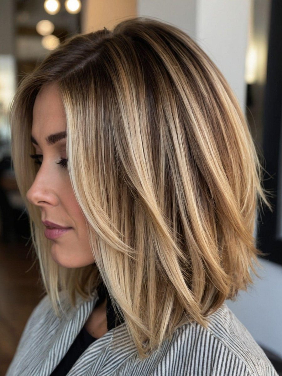 Schulterlanger Honigblond Bob