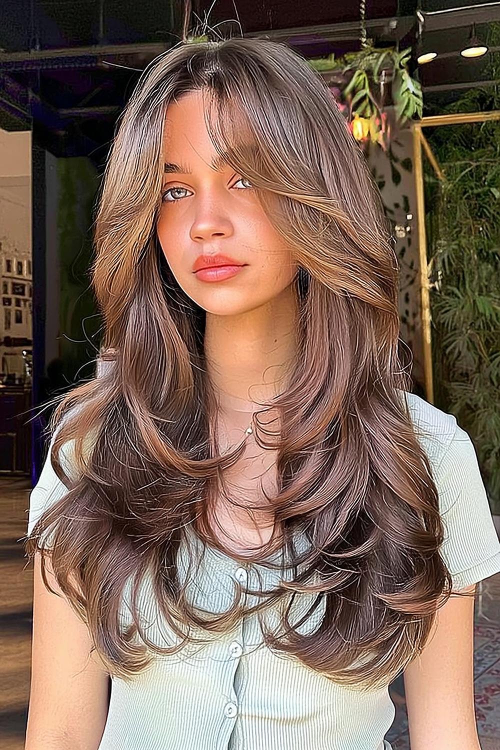 Glamouröse Stufen für langes Haar